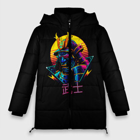 Женская зимняя куртка 3D с принтом Cyber Samurai в Екатеринбурге, верх — 100% полиэстер; подкладка — 100% полиэстер; утеплитель — 100% полиэстер | длина ниже бедра, силуэт Оверсайз. Есть воротник-стойка, отстегивающийся капюшон и ветрозащитная планка. 

Боковые карманы с листочкой на кнопках и внутренний карман на молнии | cyberpank | ninja | oni | samurai | shadow | демон | киберпанк | маска самурая | нет рая для самурая | ниндзя | путь война | самурай | сёгун | тень | харакири | японский самурай