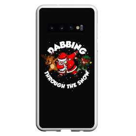 Чехол для Samsung Galaxy S10 с принтом Dab-Santa в Екатеринбурге, Силикон | Область печати: задняя сторона чехла, без боковых панелей | claus | happy new year | merry christmas | santa | snowman | дед мороз | елка | клаус | новый год | рождество | с новым годом | санта | снеговик