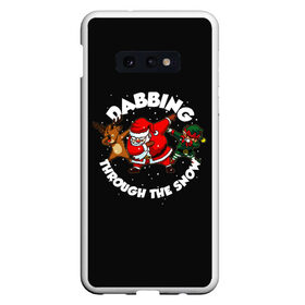 Чехол для Samsung S10E с принтом Dab-Santa в Екатеринбурге, Силикон | Область печати: задняя сторона чехла, без боковых панелей | Тематика изображения на принте: claus | happy new year | merry christmas | santa | snowman | дед мороз | елка | клаус | новый год | рождество | с новым годом | санта | снеговик