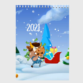 Скетчбук с принтом Новый год 2021 в Екатеринбурге, 100% бумага
 | 48 листов, плотность листов — 100 г/м2, плотность картонной обложки — 250 г/м2. Листы скреплены сверху удобной пружинной спиралью | 2021 | 7 января | bull | newyear | santa | бык | быки | бычок | год быка | дед мороз | корова | новогодние каникулы | новогодние праздники | новый 2021 | новый год | новый год 2021 | рождество | сани | санта | санта клаус
