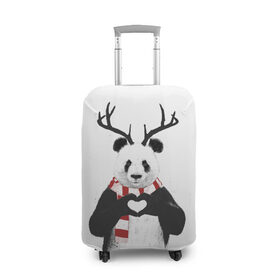 Чехол для чемодана 3D с принтом Новогодний Панда в Екатеринбурге, 86% полиэфир, 14% спандекс | двустороннее нанесение принта, прорези для ручек и колес | 2021 | 21 | 2k21 | 2к21 | chrystmas | deer | heart | marry | new | panda | santa | snow | xmas | year | год | годом | дед | елка | елки | клаус | лес | мороз | настроение | новогоднее | новогоднему | новый | новым | олень | панда | по | рождество | с