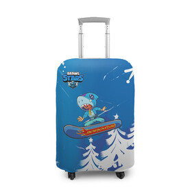 Чехол для чемодана 3D с принтом Brawl Stars (Snowboarding) в Екатеринбурге, 86% полиэфир, 14% спандекс | двустороннее нанесение принта, прорези для ручек и колес | brawl | break dance | leon | moba | skateboard | stars | supercell | surfing | игра | коллаборация | коллаж | колоборация | паттерн