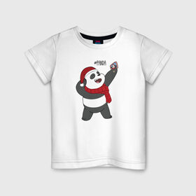 Детская футболка хлопок с принтом Panda в Екатеринбурге, 100% хлопок | круглый вырез горловины, полуприлегающий силуэт, длина до линии бедер | cartoon network | panda | vdkimel | we bare bears | вся правда о медведях | панда