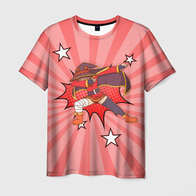 Мужская футболка 3D с принтом Megumin Dabbing в Екатеринбурге, 100% полиэфир | прямой крой, круглый вырез горловины, длина до линии бедер | dab | dabbing | konosuba | megumin | взрыв | да будет благословенен этот прекрасный мир | даб | дэб | коносуба | маг | мегумин