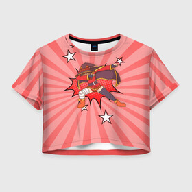 Женская футболка Crop-top 3D с принтом Megumin Dabbing в Екатеринбурге, 100% полиэстер | круглая горловина, длина футболки до линии талии, рукава с отворотами | dab | dabbing | konosuba | megumin | взрыв | да будет благословенен этот прекрасный мир | даб | дэб | коносуба | маг | мегумин