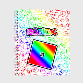 Тетрадь с принтом ROBLOX в Екатеринбурге, 100% бумага | 48 листов, плотность листов — 60 г/м2, плотность картонной обложки — 250 г/м2. Листы скреплены сбоку удобной пружинной спиралью. Уголки страниц и обложки скругленные. Цвет линий — светло-серый
 | Тематика изображения на принте: piggy | roblox | roblox games | roblox piggy | игра роблокс | пигги. | роблокс | роблокс пигги | робукс