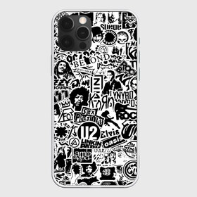 Чехол для iPhone 12 Pro Max с принтом Rock Band Logos в Екатеринбурге, Силикон |  | ac dc | linkin park | music | queen | radiohead | rock | rock band logos | линкин парк | музыка | ретро | рок группа | элвис
