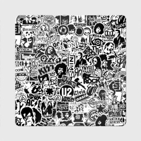 Магнит виниловый Квадрат с принтом Rock Band Logos в Екатеринбурге, полимерный материал с магнитным слоем | размер 9*9 см, закругленные углы | Тематика изображения на принте: ac dc | linkin park | music | queen | radiohead | rock | rock band logos | линкин парк | музыка | ретро | рок группа | элвис