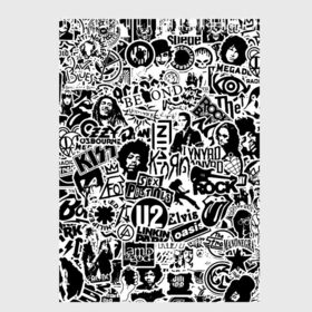Скетчбук с принтом Rock Band Logos в Екатеринбурге, 100% бумага
 | 48 листов, плотность листов — 100 г/м2, плотность картонной обложки — 250 г/м2. Листы скреплены сверху удобной пружинной спиралью | Тематика изображения на принте: ac dc | linkin park | music | queen | radiohead | rock | rock band logos | линкин парк | музыка | ретро | рок группа | элвис