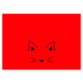 Поздравительная открытка с принтом кошка в Екатеринбурге, 100% бумага | плотность бумаги 280 г/м2, матовая, на обратной стороне линовка и место для марки
 | drawing | kat | кошка | красивый | рисунок