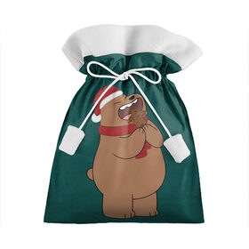 Подарочный 3D мешок с принтом Grizz в Екатеринбурге, 100% полиэстер | Размер: 29*39 см | Тематика изображения на принте: cartoon network | grizz | vdkimel | we bare bears | вся правда о медведях | гризли