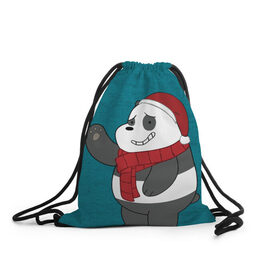 Рюкзак-мешок 3D с принтом Panda в Екатеринбурге, 100% полиэстер | плотность ткани — 200 г/м2, размер — 35 х 45 см; лямки — толстые шнурки, застежка на шнуровке, без карманов и подкладки | cartoon network | panda | vdkimel | we bare bears | вся правда о медведях | панда