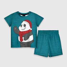 Детский костюм с шортами 3D с принтом Panda в Екатеринбурге,  |  | cartoon network | panda | vdkimel | we bare bears | вся правда о медведях | панда