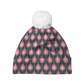Шапка 3D c помпоном с принтом covid свитер в Екатеринбурге, 100% полиэстер | универсальный размер, печать по всей поверхности изделия | 2021 | covid | merry christmas | дед мороз  в маске | ковид | новогодний прикол | новый год | рождество | санта