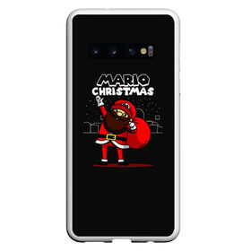 Чехол для Samsung Galaxy S10 с принтом Mario Christmas в Екатеринбурге, Силикон | Область печати: задняя сторона чехла, без боковых панелей | claus | happy new year | mario | merry christmas | santa | snowman | дед мороз | елка | клаус | марио | новый год | рождество | с новым годом | санта | снеговик