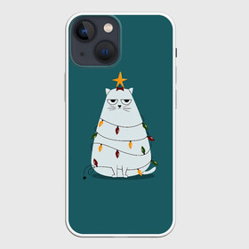 Чехол для iPhone 13 mini с принтом Кото ёлка в Екатеринбурге,  |  | claus | happy new year | merry christmas | santa | snowman | дед мороз | елка | клаус | новый год | рождество | с новым годом | санта | снеговик