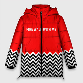 Женская зимняя куртка 3D с принтом Twin Peaks в Екатеринбурге, верх — 100% полиэстер; подкладка — 100% полиэстер; утеплитель — 100% полиэстер | длина ниже бедра, силуэт Оверсайз. Есть воротник-стойка, отстегивающийся капюшон и ветрозащитная планка. 

Боковые карманы с листочкой на кнопках и внутренний карман на молнии | twin peaks | агент купер | девид линч | дейл | лора палмер | огонь иди за мной | одри хорн | совы не то чем кажутся | твин пикс