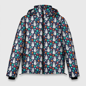 Мужская зимняя куртка 3D с принтом Снеговики в Екатеринбурге, верх — 100% полиэстер; подкладка — 100% полиэстер; утеплитель — 100% полиэстер | длина ниже бедра, свободный силуэт Оверсайз. Есть воротник-стойка, отстегивающийся капюшон и ветрозащитная планка. 

Боковые карманы с листочкой на кнопках и внутренний карман на молнии. | merry christmas | дед мороз | ёлка | зима | новый год | подарки | праздник | санта клаус | снеговики | снегурочка | снежинки | снежная баба