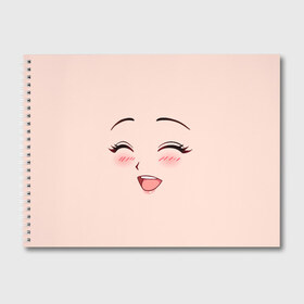 Альбом для рисования с принтом Сonfused anime face в Екатеринбурге, 100% бумага
 | матовая бумага, плотность 200 мг. | angry | anime | art | big | eyes | face | girl | kawaii | manga | style | аниме | арт | глаза | девушка | кавай | лицо | манга | смущенная