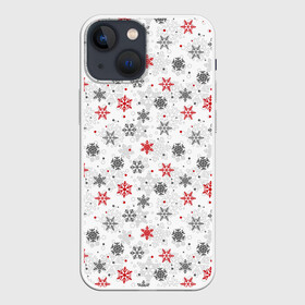Чехол для iPhone 13 mini с принтом Снежинки в Екатеринбурге,  |  | merry christmas | дед мороз | ёлка | зима | мороз | новый год | подарок | праздник | рождество | с новым годом | санта клаус | снег | снеговик | снегурочка | снежинки | снежные узоры | узоры
