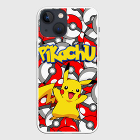 Чехол для iPhone 13 mini с принтом ПИКАЧУ в Екатеринбурге,  |  | pikachu | pokemon | pokemon go | pokemon going. | pokemons | детектив пикачу | пикачу | пикачу фильм | покемон | покемон го