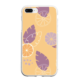 Чехол для iPhone 7Plus/8 Plus матовый с принтом Апельсиновый узор в Екатеринбурге, Силикон | Область печати: задняя сторона чехла, без боковых панелей | апельсин | апельсиновый | еда | летний | оранжевый | паттерн | сок | узор | фиолетовый