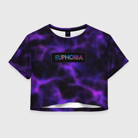 Женская футболка Crop-top 3D с принтом сериал Euphoria в Екатеринбурге, 100% полиэстер | круглая горловина, длина футболки до линии талии, рукава с отворотами | zendaya | зендея | ру беннетт | сериал euphoria | эйфория
