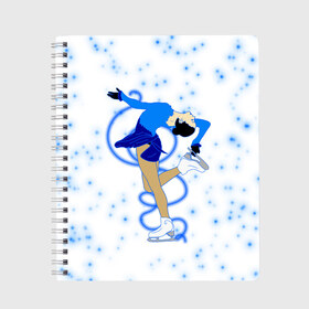 Тетрадь с принтом Фигурное катание в Екатеринбурге, 100% бумага | 48 листов, плотность листов — 60 г/м2, плотность картонной обложки — 250 г/м2. Листы скреплены сбоку удобной пружинной спиралью. Уголки страниц и обложки скругленные. Цвет линий — светло-серый
 | Тематика изображения на принте: dance | figure skating | girl | ice | rink | skate | sport | winter | девочка | девушка | зима | зимний вид спорта | каток | коньки | лед | подарок | профессии | снег | спорт | спортивный | спортсменка | сюрприз | танец | танцующий