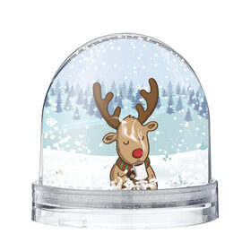 Снежный шар с принтом Олень с кружкой в Екатеринбурге, Пластик | Изображение внутри шара печатается на глянцевой фотобумаге с двух сторон | 2021 | new year | деда мороза | зима | к нам приходит | клауса | костюм | новогодний | новый год | праздник | пьёт | рождество | рудольф | санты | снег | снежинки | снежок | согреться | холодно | чай