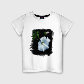 Детская футболка хлопок с принтом Лаватера в Екатеринбурге, 100% хлопок | круглый вырез горловины, полуприлегающий силуэт, длина до линии бедер | букет | лаватера | лето | растение | сад | фото лаватеры | цветок