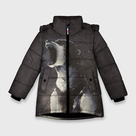 Зимняя куртка для девочек 3D с принтом Bear в Екатеринбурге, ткань верха — 100% полиэстер; подклад — 100% полиэстер, утеплитель — 100% полиэстер. | длина ниже бедра, удлиненная спинка, воротник стойка и отстегивающийся капюшон. Есть боковые карманы с листочкой на кнопках, утяжки по низу изделия и внутренний карман на молнии. 

Предусмотрены светоотражающий принт на спинке, радужный светоотражающий элемент на пуллере молнии и на резинке для утяжки. | his dark materials | бирнисон | йорек | йорек бирнисон | лира | мариса | мэгги | пантелеймон | приключения | сериал | тёмные начала | фэнтези