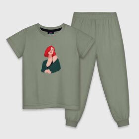 Детская пижама хлопок с принтом принт Алена Швец в Екатеринбурге, 100% хлопок |  брюки и футболка прямого кроя, без карманов, на брюках мягкая резинка на поясе и по низу штанин
 | алёнашвец | девушка | музыка | певица | фан арт | цифровой рисунок
