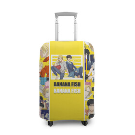 Чехол для чемодана 3D с принтом BANANA FISH в Екатеринбурге, 86% полиэфир, 14% спандекс | двустороннее нанесение принта, прорези для ручек и колес | banana fish | аниме | банановая рыба | эйджи окумуры | эш линкс