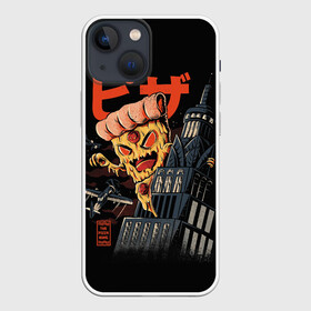 Чехол для iPhone 13 mini с принтом Pizza Kong в Екатеринбурге,  |  | Тематика изображения на принте: 666 | alien | astral | demon | fast | food | ghost | halloween | horror | kong | monster | pizza | астрал | восставший из ада | демон | монстр | пицца | призрак | ужасы | фастфуд | хоррор