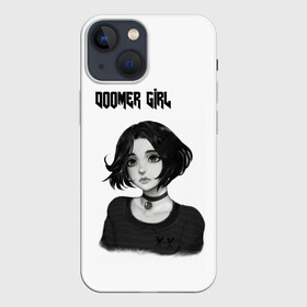 Чехол для iPhone 13 mini с принтом Doomer Girl в Екатеринбурге,  |  | 20 | 2020 | 2021 | 21 | 2k20 | 2к20 | doomer | girl | girls | mem | meme | memes | wafe | бумер | бумеры | волна | девушка | девушки | думер | думеры | зумер | зумеры | мем | мемы