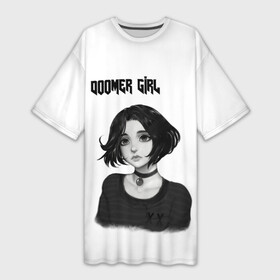 Платье-футболка 3D с принтом Doomer Girl в Екатеринбурге,  |  | 20 | 2020 | 2021 | 21 | 2k20 | 2к20 | doomer | girl | girls | mem | meme | memes | wafe | бумер | бумеры | волна | девушка | девушки | думер | думеры | зумер | зумеры | мем | мемы