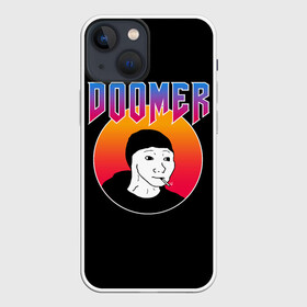 Чехол для iPhone 13 mini с принтом Doomer в Екатеринбурге,  |  | boomer | boy | chad | doomer | frecso | girl | i know | irony | jacques | post | stonks | thundercock | yes | zoomer | бумер | да | девушка | думер | жак | зумер | ирония | мем | мемы | парень | пост | постирония | стонкс | тандеркок | ф