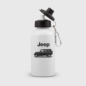 Бутылка спортивная с принтом Jeep Wrangler в Екатеринбурге, металл | емкость — 500 мл, в комплекте две пластиковые крышки и карабин для крепления | america | avto | car | v8 | машина | скорость