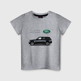 Детская футболка хлопок с принтом Land Rover в Екатеринбурге, 100% хлопок | круглый вырез горловины, полуприлегающий силуэт, длина до линии бедер | america | avto | cadillac | car | v8 | машина | скорость
