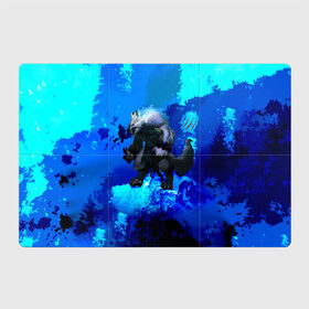 Магнитный плакат 3Х2 с принтом Фенрир в Екатеринбурге, Полимерный материал с магнитным слоем | 6 деталей размером 9*9 см | predator | scratch | snow | snowdrift | winter | wolf | волк | зима | снег | сугроб | хищник | царапина