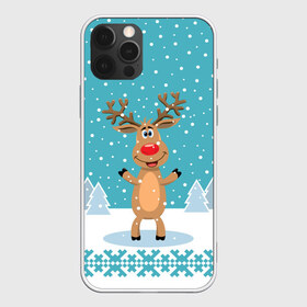 Чехол для iPhone 12 Pro Max с принтом Иди обниму! - Рудольф в Екатеринбурге, Силикон |  | 2021 | new year | деда мороза | зима | к нам приходит | клауса | костюм | новогодний | новый год | праздник | рога | рождество | рудольф | санты | снег | снежинки | снежок | узоры | холодно