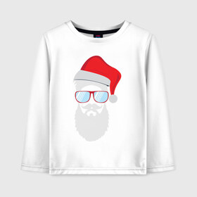 Детский лонгслив хлопок с принтом Santa Hipster в Екатеринбурге, 100% хлопок | круглый вырез горловины, полуприлегающий силуэт, длина до линии бедер | 100 | alter | bad | beard | boy | christmas | dead | death | ego | head | hipster | klaus | life | marry | new | old | omg | real | retro | santa | skull | year | борода | бородач | бро | год | дед | мороз | на | новый | ретро | санта | сти