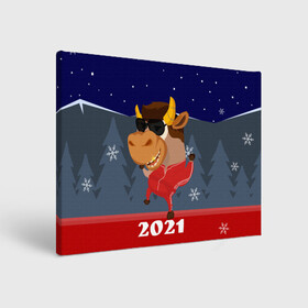Холст прямоугольный с принтом Бычара 2021 в Екатеринбурге, 100% ПВХ |  | Тематика изображения на принте: 2021 | 7 января | bull | newyear | santa | бык | быки | бычок | год быка | дед мороз | корова | новогодние каникулы | новогодние праздники | новый 2021 | новый год | новый год 2021 | рождество | сани | санта | санта клаус