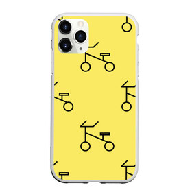Чехол для iPhone 11 Pro Max матовый с принтом Велосипеды на желтом в Екатеринбурге, Силикон |  | велик | велосипед | велоспрот | желтый | кататься | летний | паттерн | покатушки | спорт | узор