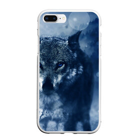 Чехол для iPhone 7Plus/8 Plus матовый с принтом Красивый волк в Екатеринбурге, Силикон | Область печати: задняя сторона чехла, без боковых панелей | wolf | ауф | волк | волчонок | зима | синеглазый волк