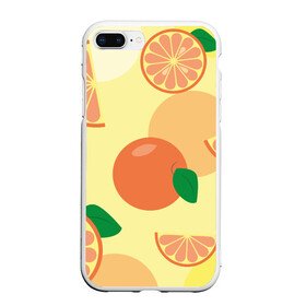 Чехол для iPhone 7Plus/8 Plus матовый с принтом Апельсиновый летний узор в Екатеринбурге, Силикон | Область печати: задняя сторона чехла, без боковых панелей | апельсин | апельсиновый | летний | оранжевый | паттерн | узор | фруктовый