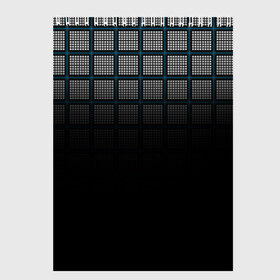 Скетчбук с принтом клетка в Екатеринбурге, 100% бумага
 | 48 листов, плотность листов — 100 г/м2, плотность картонной обложки — 250 г/м2. Листы скреплены сверху удобной пружинной спиралью | геометрия | клетка | линии | полоски | полосы | ровно | серый | сетка | синий | темный | точки | черный