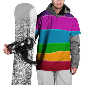 Накидка на куртку 3D с принтом Разноцветные полоски в Екатеринбурге, 100% полиэстер |  | иллюзия | калейдоскоп | пейзаж | полосы | природа | радуга | свет | солнце
