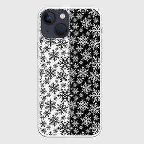 Чехол для iPhone 13 mini с принтом Снежинки в Екатеринбурге,  |  | merry christmas | дед мороз | ёлка | зима | мороз | новый год | подарок | праздник | рождество | с новым годом | санта клаус | снег | снеговик | снегурочка | снежинки | снежные узоры | узоры