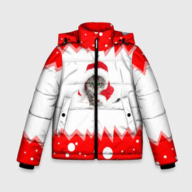 Зимняя куртка для мальчиков 3D с принтом Новогодний котяра в Екатеринбурге, ткань верха — 100% полиэстер; подклад — 100% полиэстер, утеплитель — 100% полиэстер | длина ниже бедра, удлиненная спинка, воротник стойка и отстегивающийся капюшон. Есть боковые карманы с листочкой на кнопках, утяжки по низу изделия и внутренний карман на молнии. 

Предусмотрены светоотражающий принт на спинке, радужный светоотражающий элемент на пуллере молнии и на резинке для утяжки | зима | котик | новогодний кот | новый год | подарок на новый год | праздник